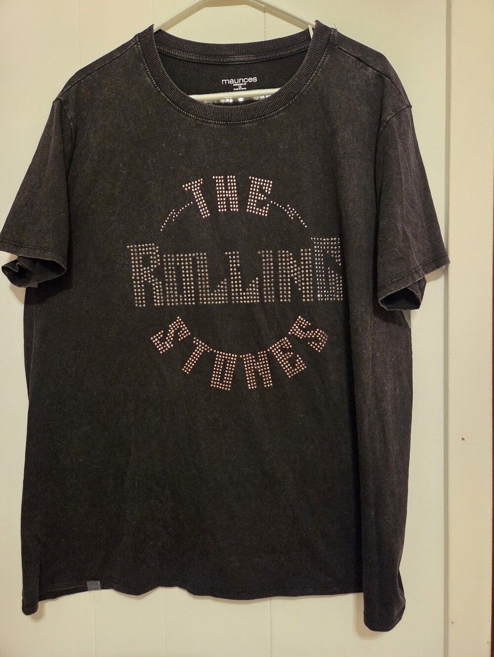 Maurices The Rolling Stones Studded Logo Tee - Black with Rhinestones. 1X
